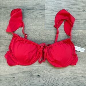 Vitality x Toluca Scarlett Red Bikini Top Size Large NWOT